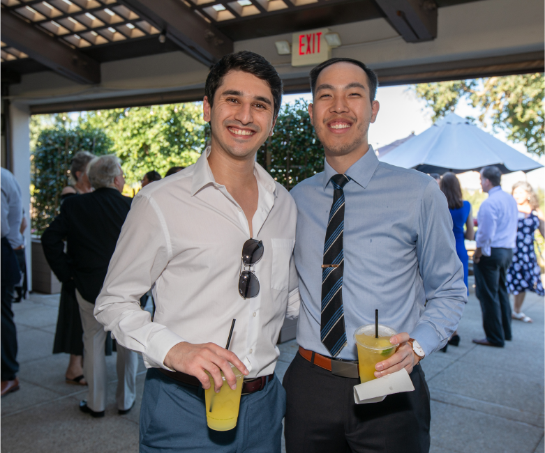 Friends at white coat ceremony