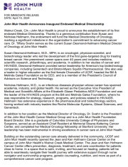 John Muir Health Announces Inaugural Endowed Medical Directorship